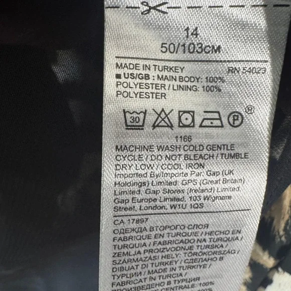 Banana Republic Dress Leopard Print Maxi Shirt Women 14 Classic Elegant Mobwife - Picture 6 of 12